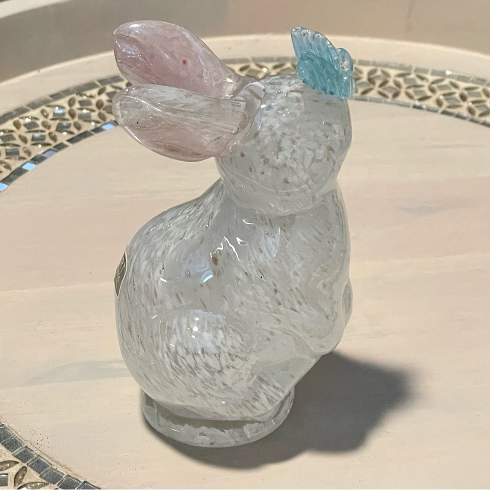 Pier 1 Art Glass Easter Bunny Decor